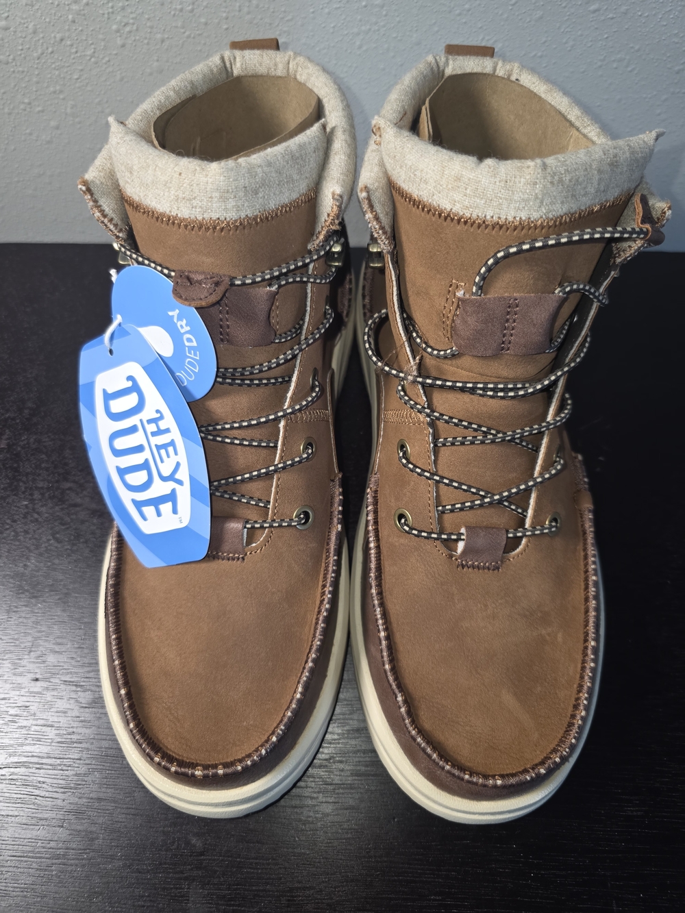 Hey Dude Men's Brown Lace-Up Casual Boots